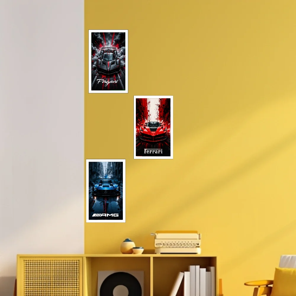Djane Studio Car Wall Poster | Car Wall Sticker for Living Room, Bedroom, Office & Gaming Room | Modern Home Décor | Pack of 3 | Size 8x5 Inch